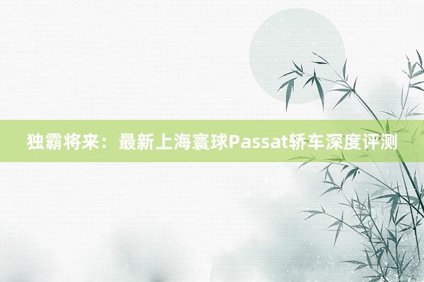 独霸将来：最新上海寰球Passat轿车深度评测