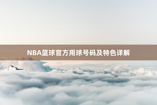 NBA篮球官方用球号码及特色详解